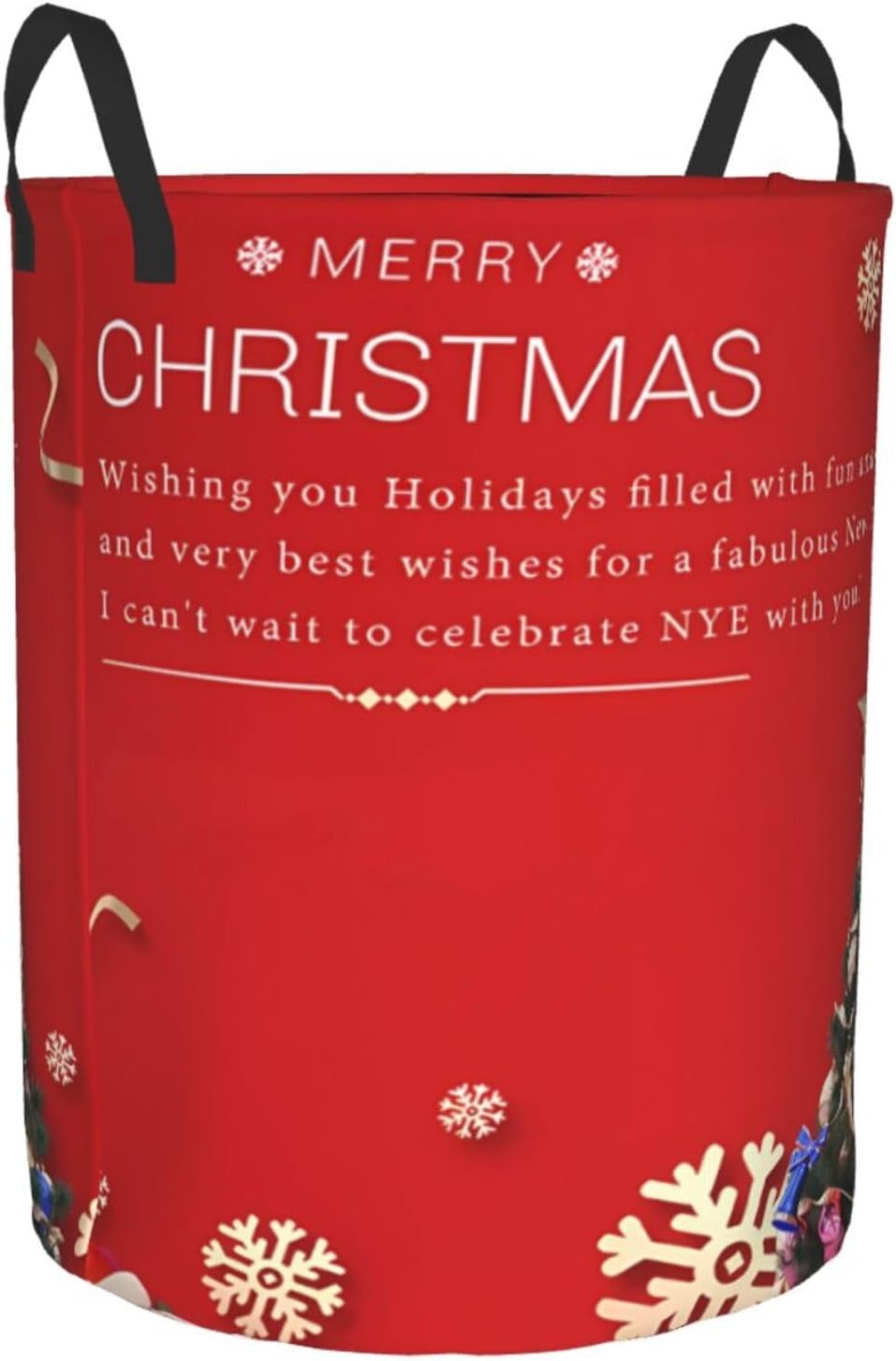 Merry Christmas Tree Snowflake Collapsible Laundry Basket