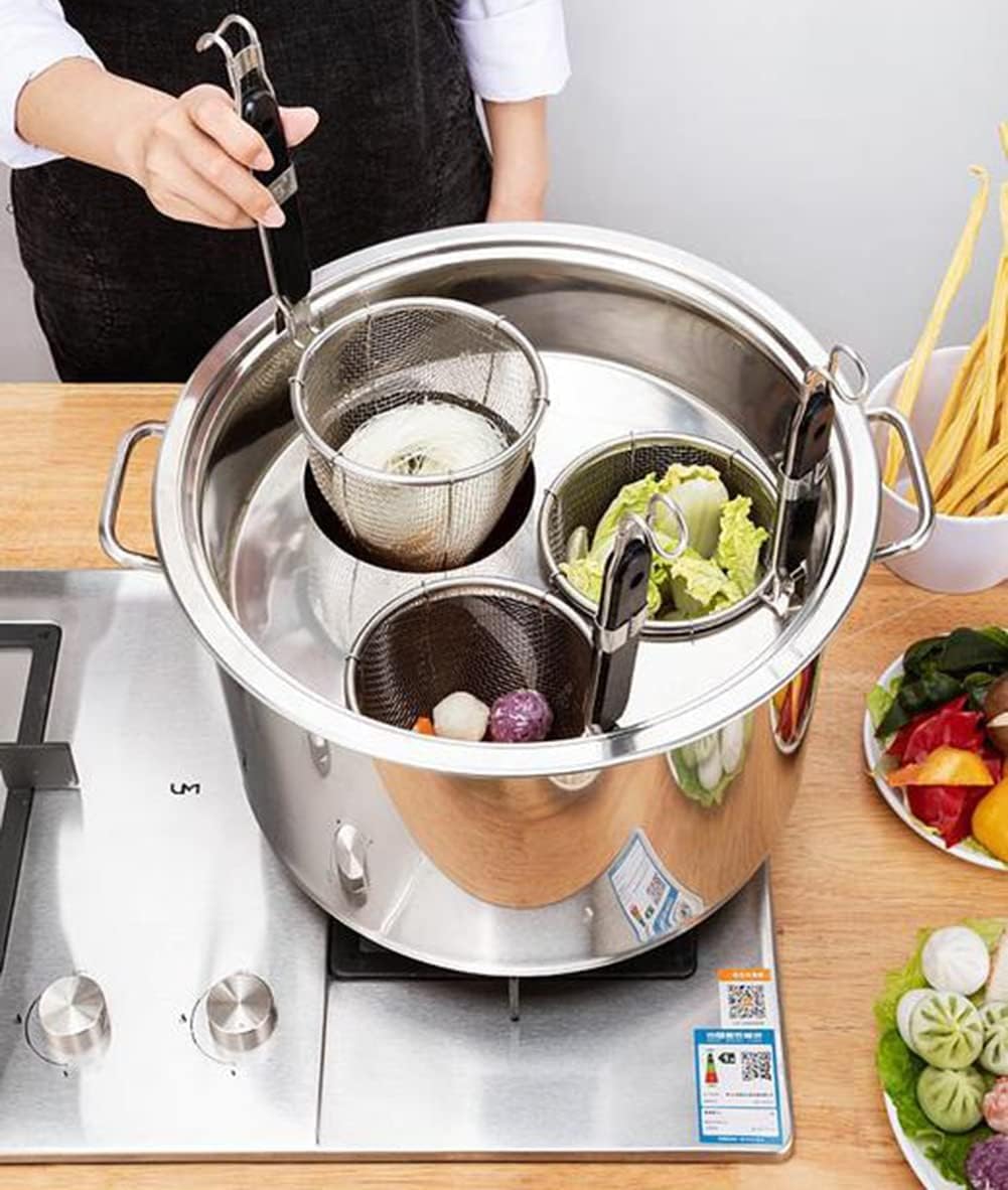 AttreX 4 Hole Pasta Cooker With Mesh Strainer Basket