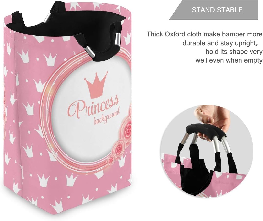 SUABO Princess Crown Laundry Basket Foldable
