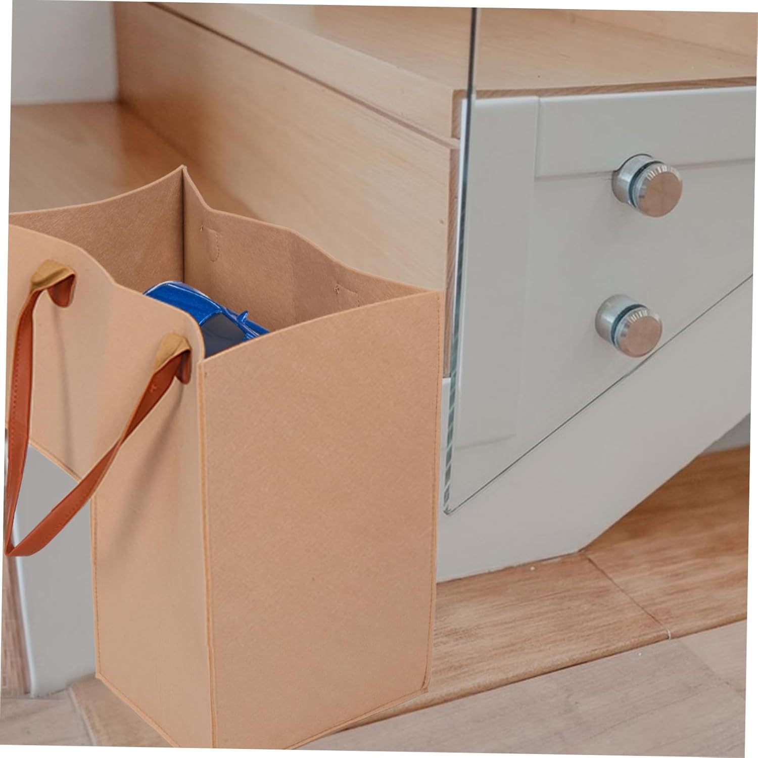 Collapsible L-Shaped Toy Storage Basket