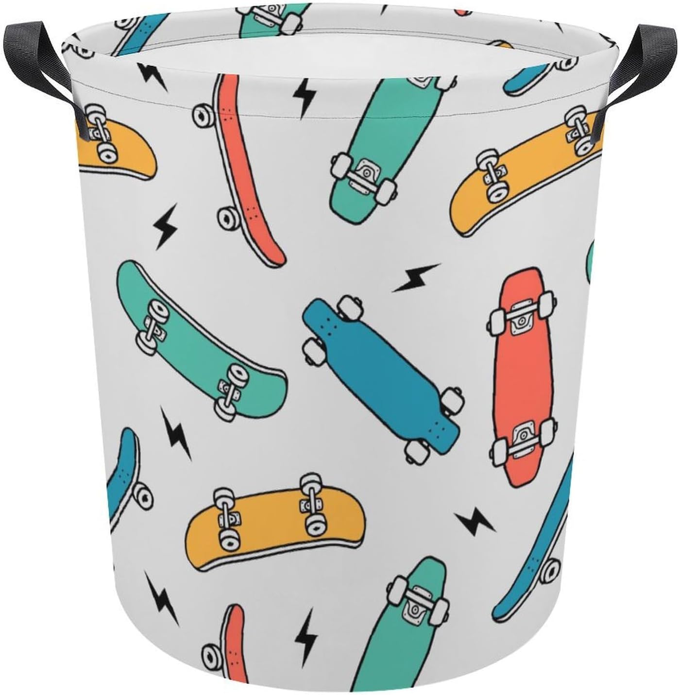 MEIKKO Hand-Drawn Skateboarding Clothes Hamper Waterproof Easy-to-Carry