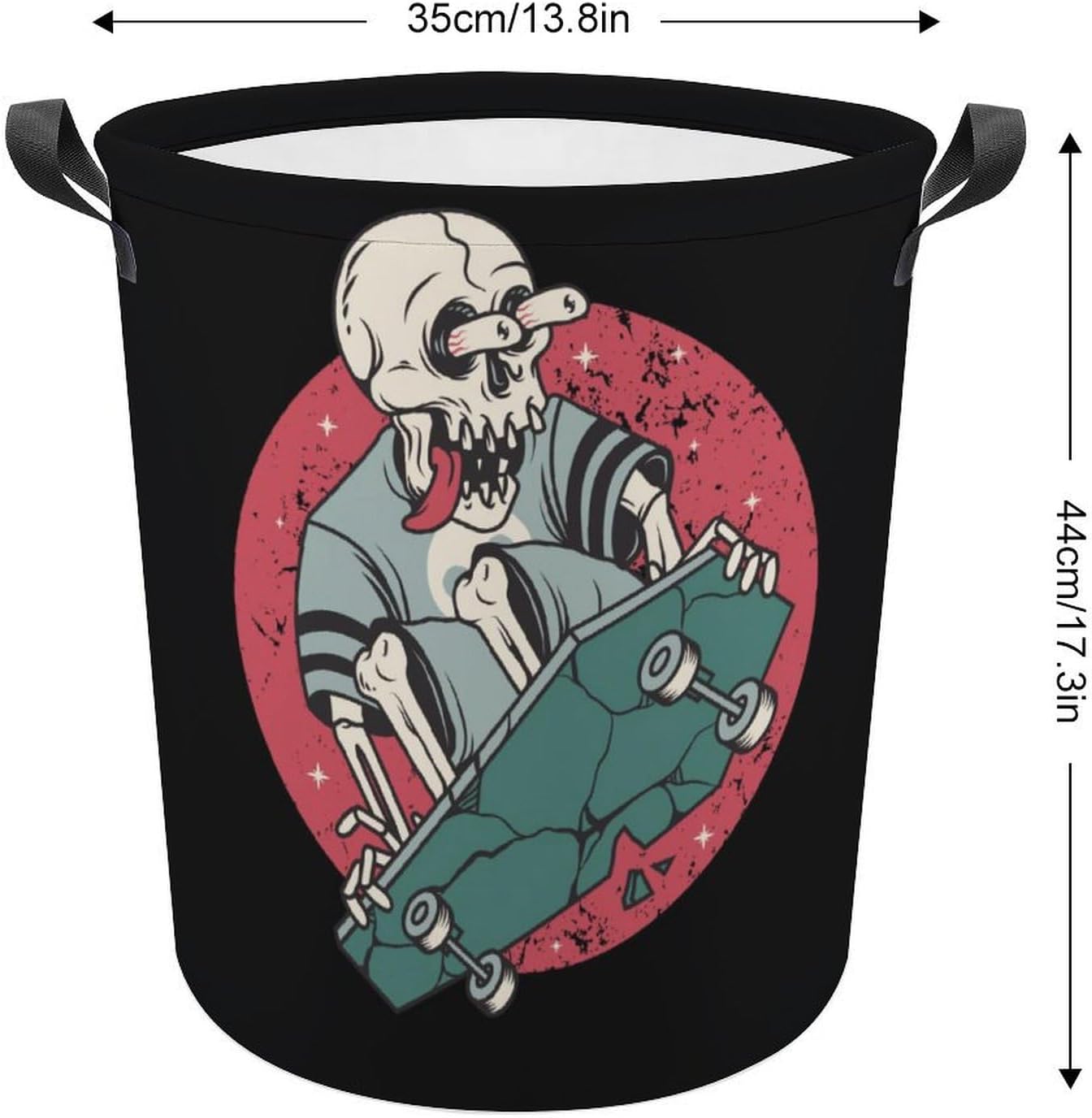 OV2925MEI skull print skateboard laundry hamper