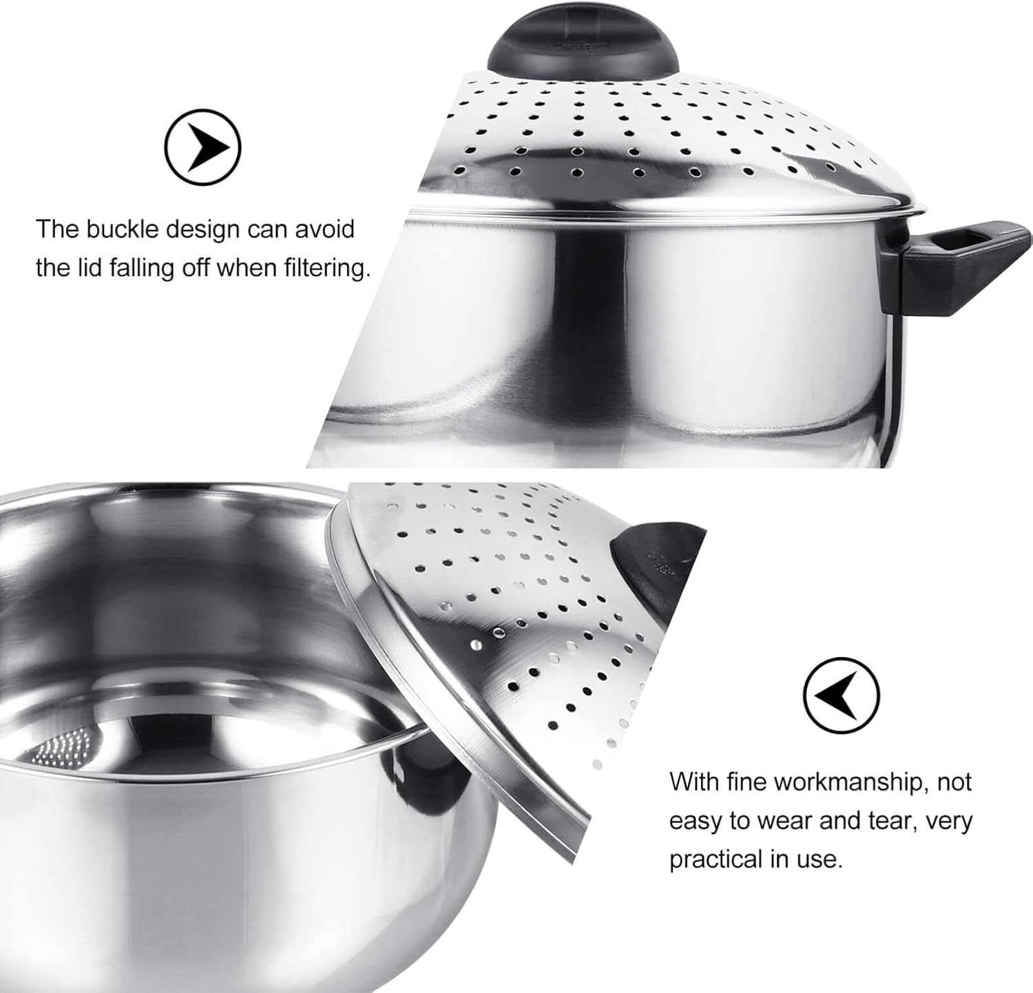 Hemoton Stainless SteelCooking Pot pasta pot Noodles 16CM