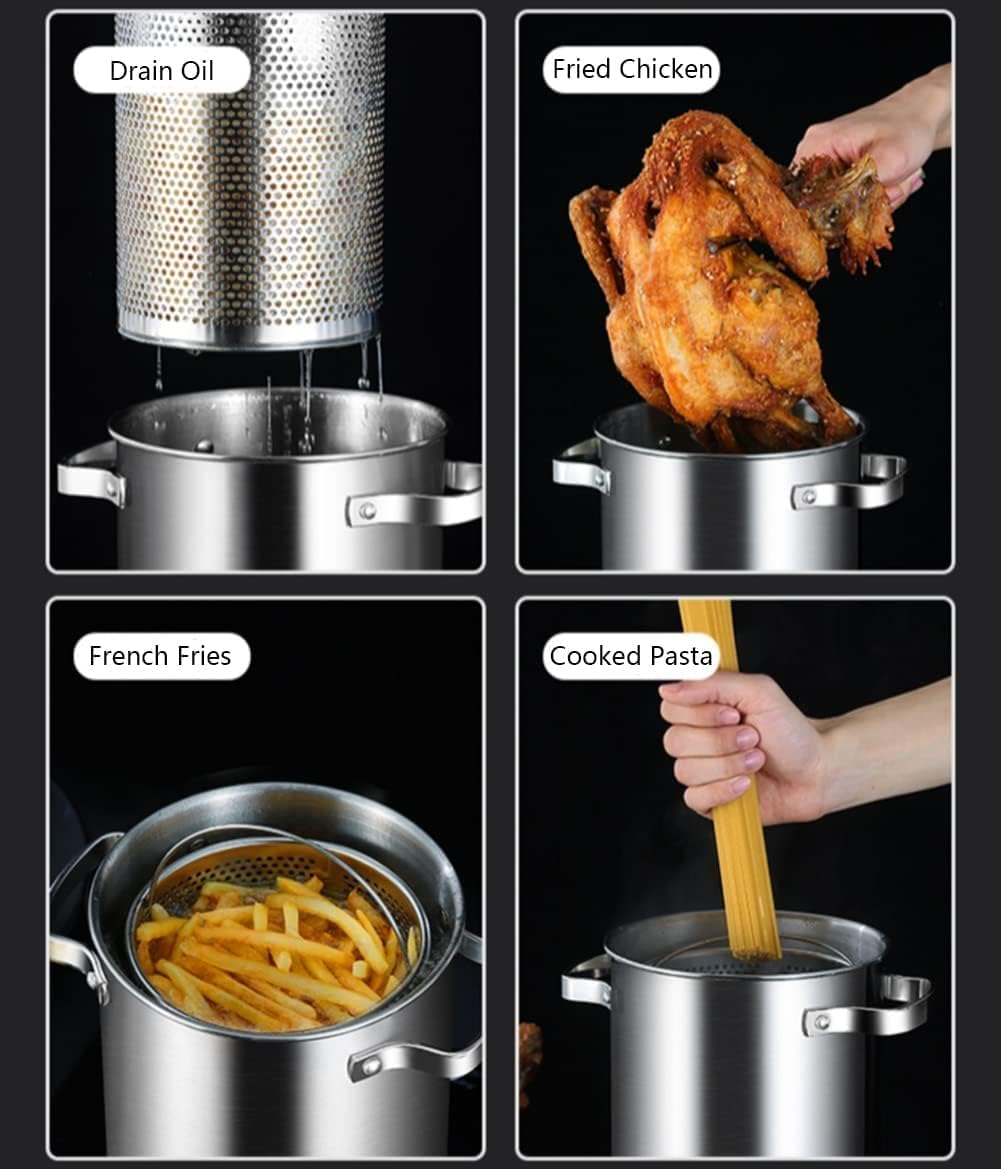 Versatile Asparagus Pasta Steamer 304 Stainless Steel Pot with Lid Strainer Basket
