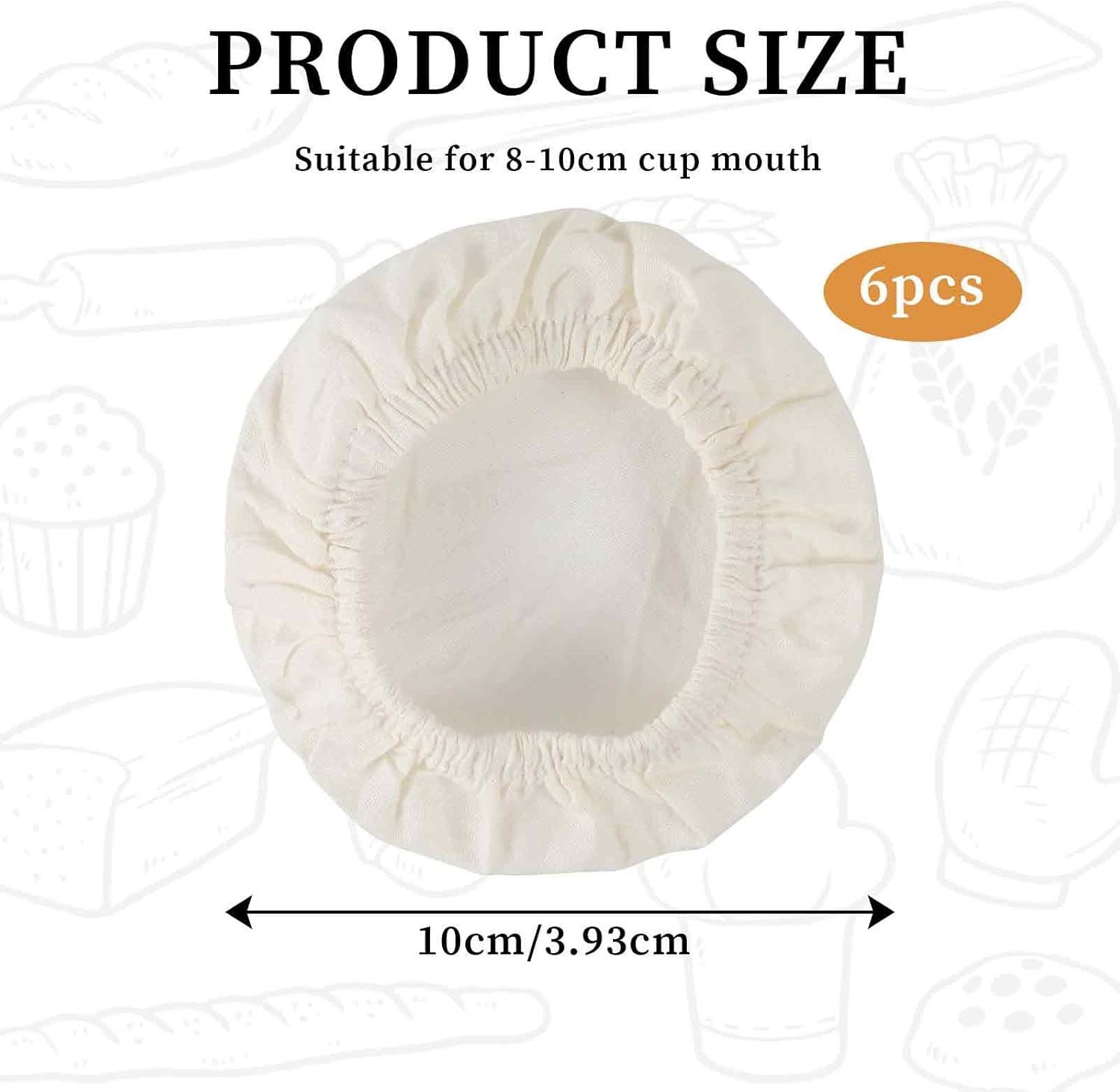 6Pack Sourdough Starter Jar Covers Cloth