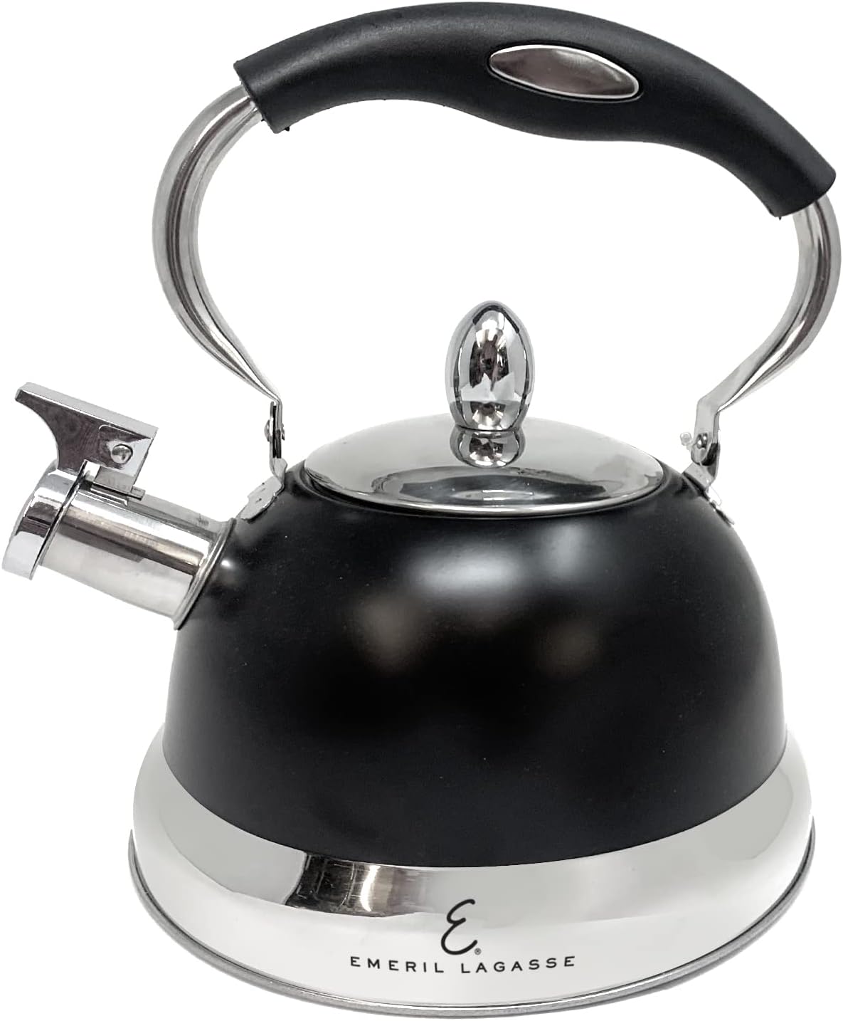 Sturdy stainless steel tea kettle BlackChrome