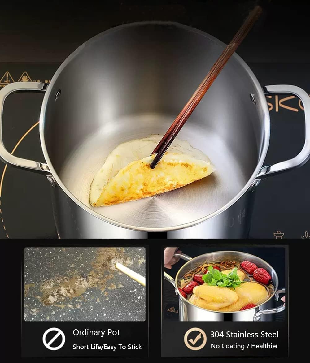 Bingwang 5L Pasta Pot with Glass Lid and Removable Basket