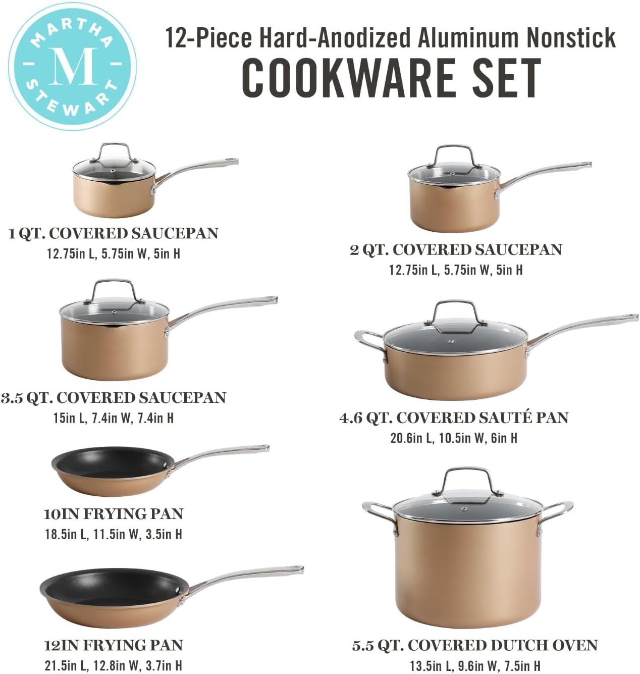 Martha Stewart Heavy Gauge Aluminum Cookware Set