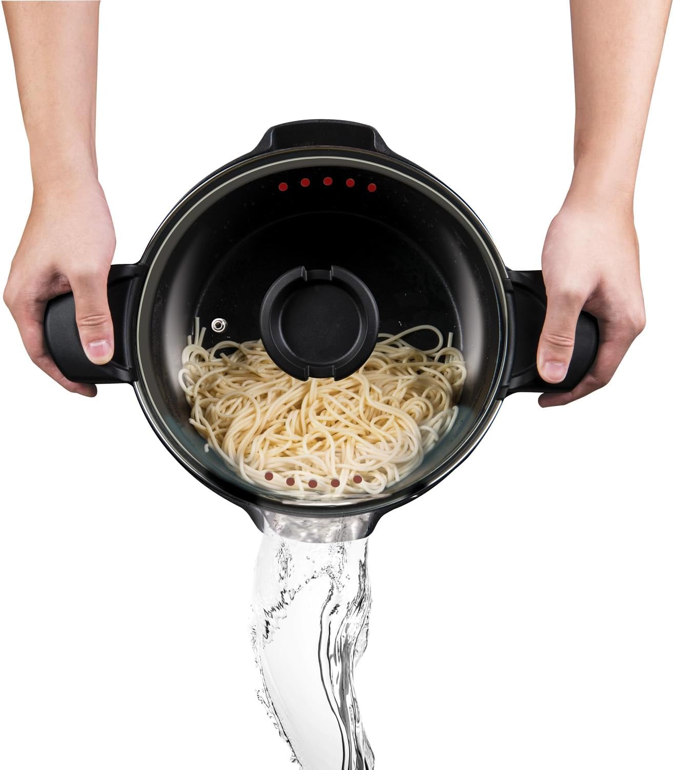 5 QT Non-Stick Stock N Pasta Pot with Easy Pour Strainer 9