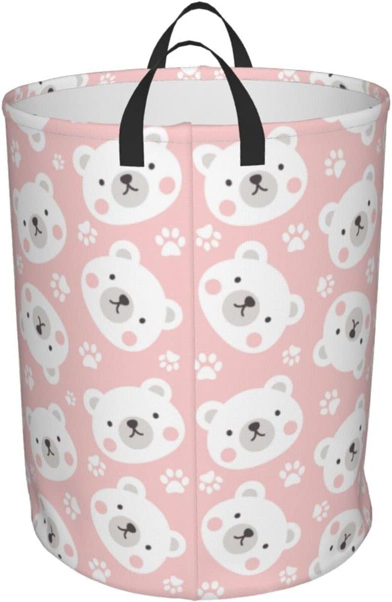 STURDY POLAR BEAR LAUNDRY BASKET PRVTKBSS
