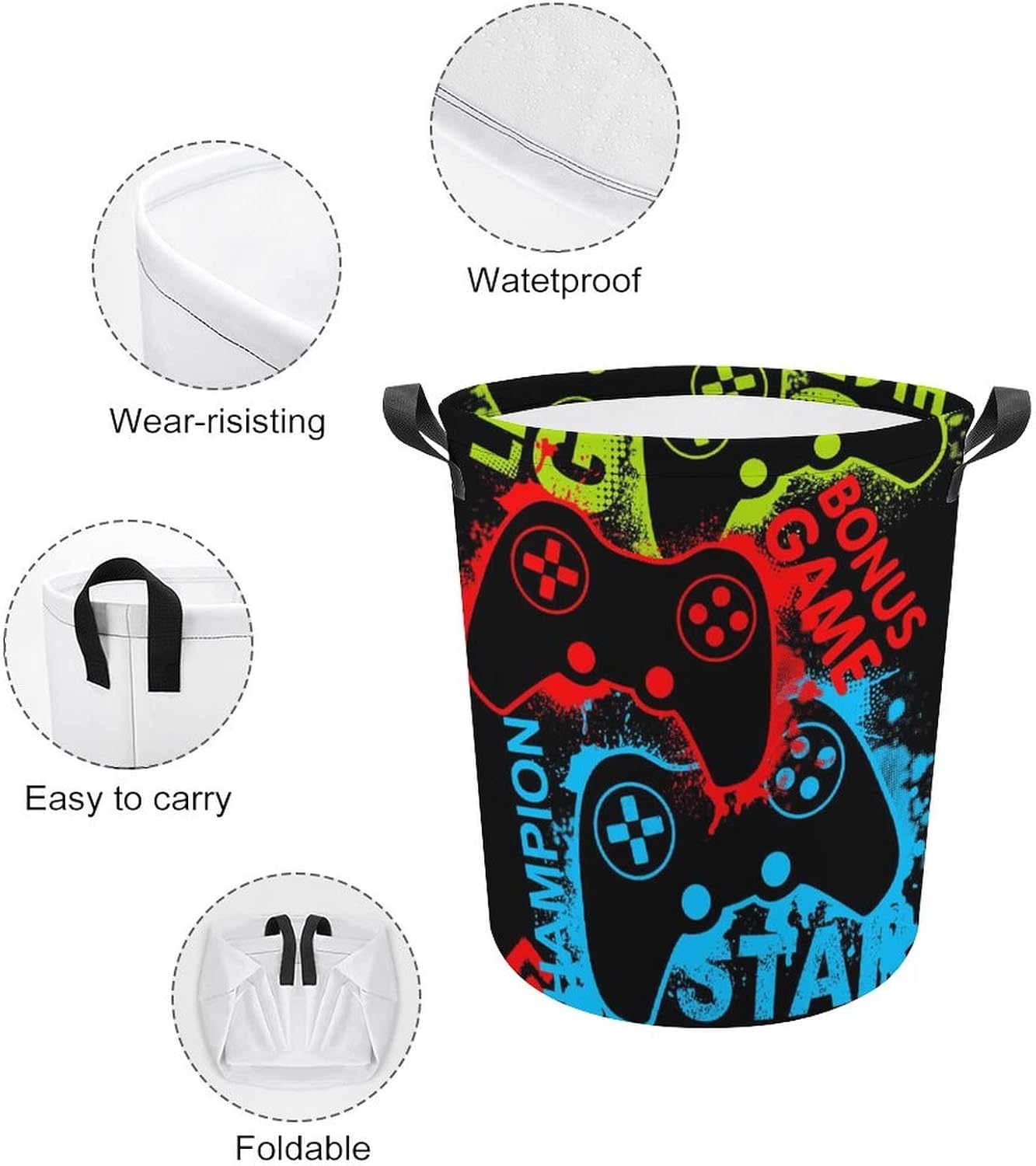 Red Game Joystick Collapsible Laundry Baskets