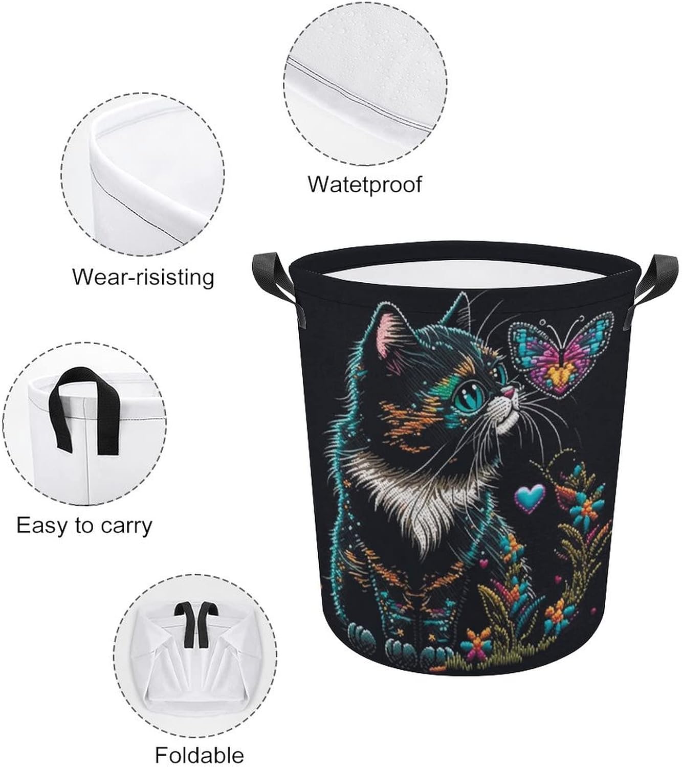 Waterproof Collapsible Laundry Basket for Home Kitchen