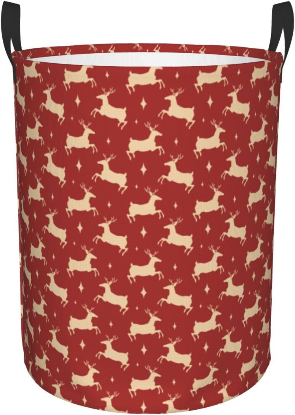 Itin Waterproof Laundry Basket Golden Moose Red Print S-40L