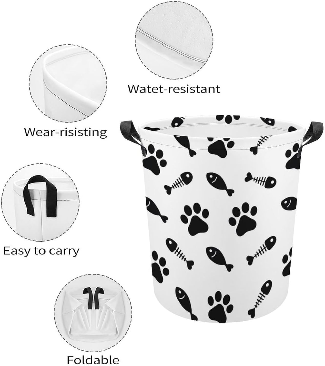 Water-Resistant Collapsible Laundry Basket for Families Students