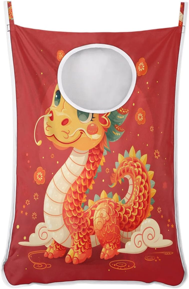 Hanging Laundry Hamper Bag Cute Dragon Design