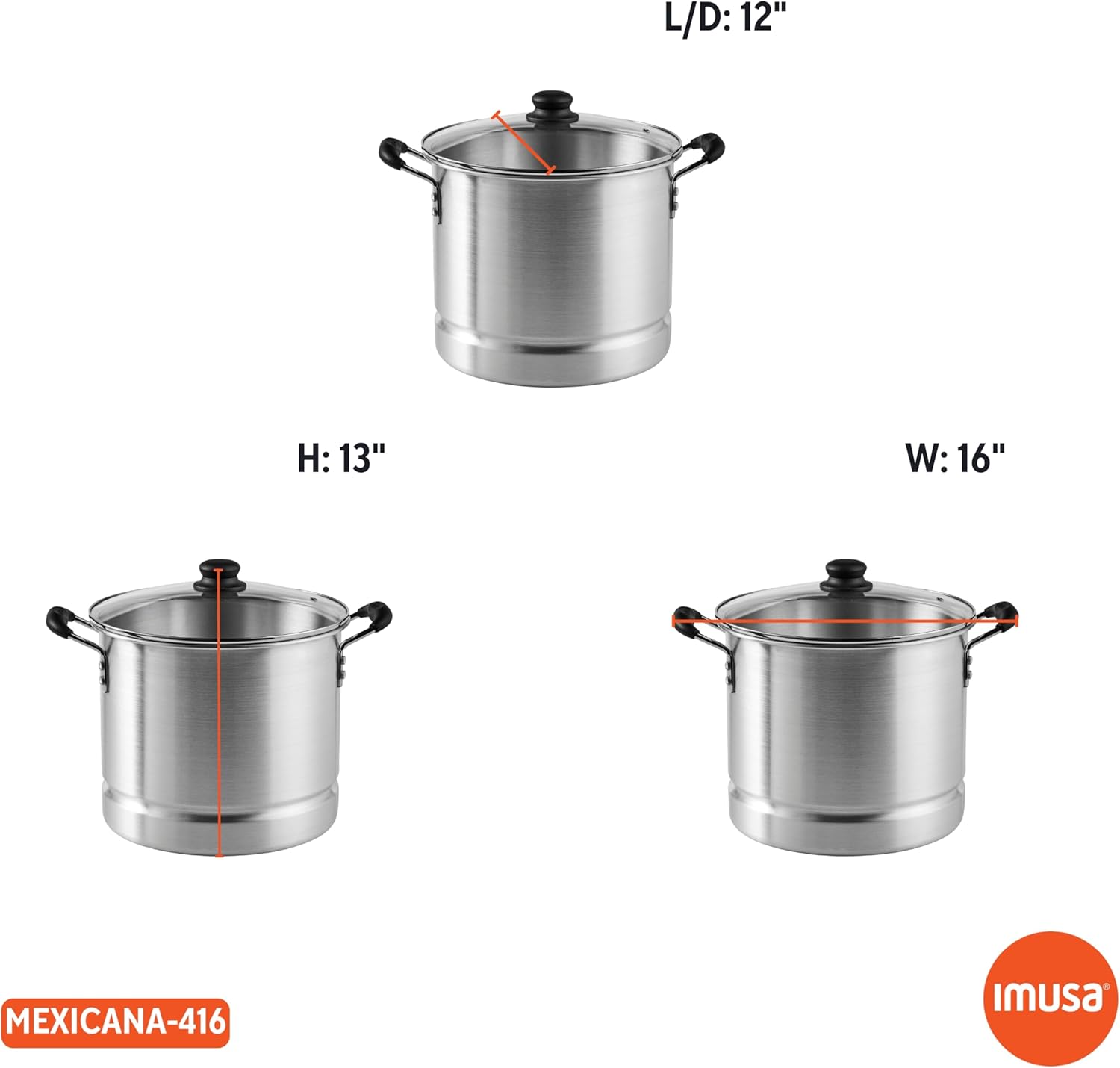 16-Quart Aluminum Steamer with Glass Lid Perfect for Food Preparation