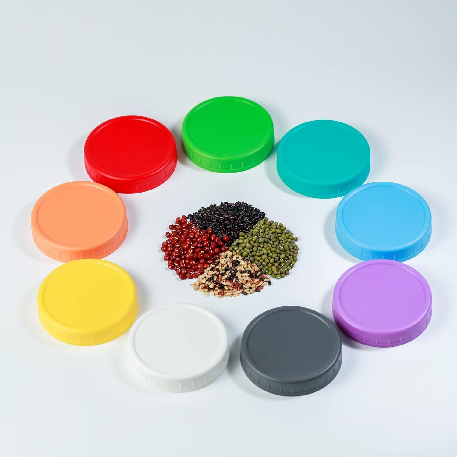 Vibrant Yellow Mason Jar Lids with Silicone Rings