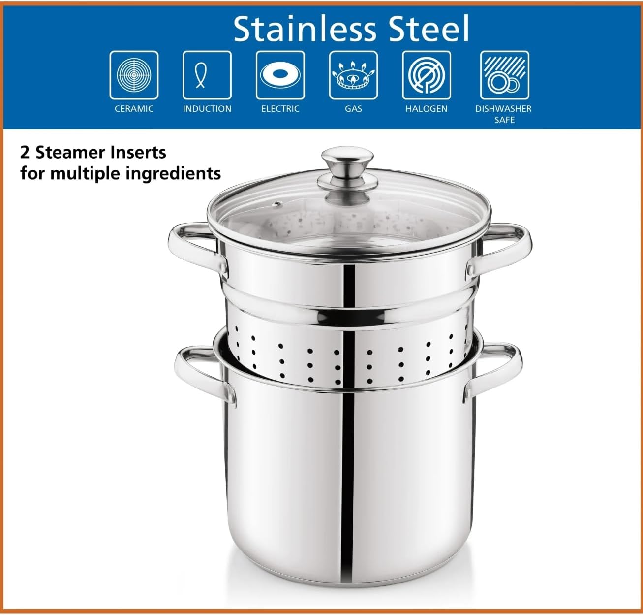 GDUFAMIU 8-Quart Multi-Cooker Set with Glass Lid
