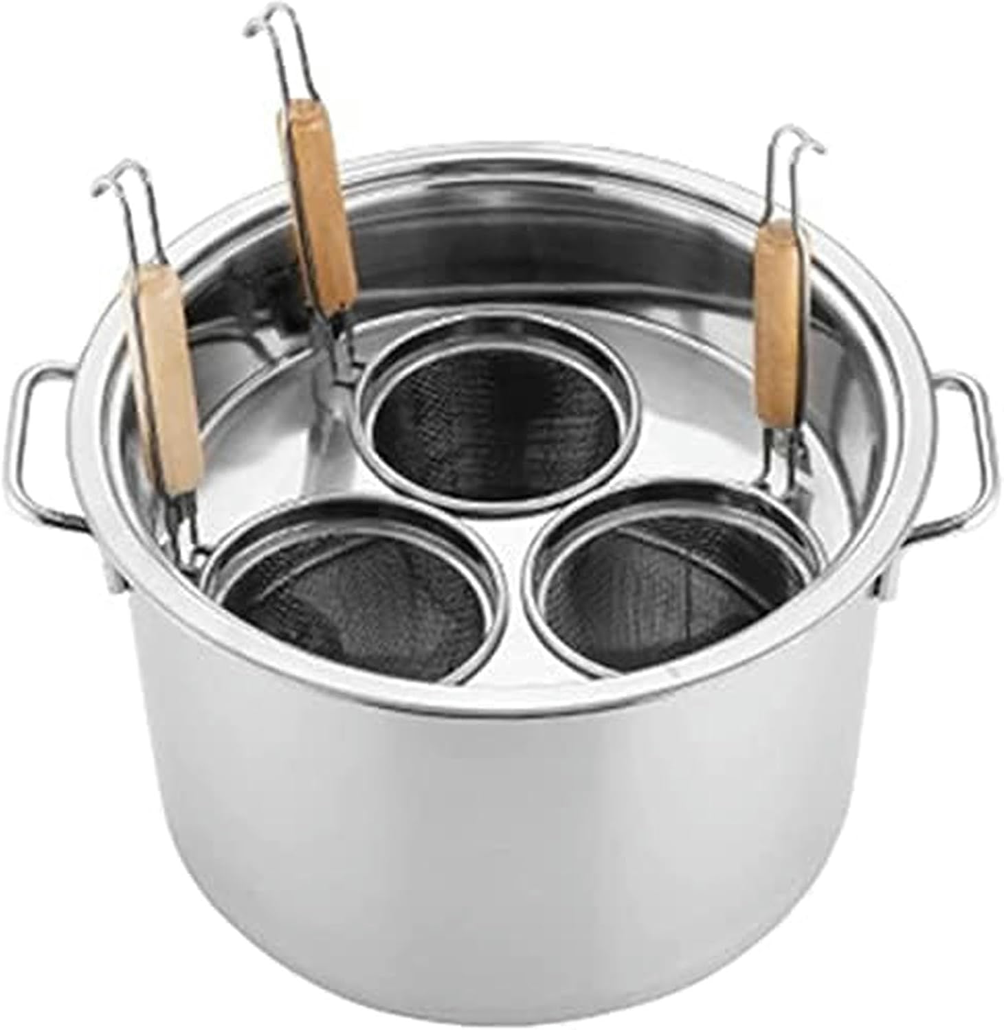 Premium Multi-functional Stainless Steel Pasta Cooker with Mesh Basket and Ergonomic Design