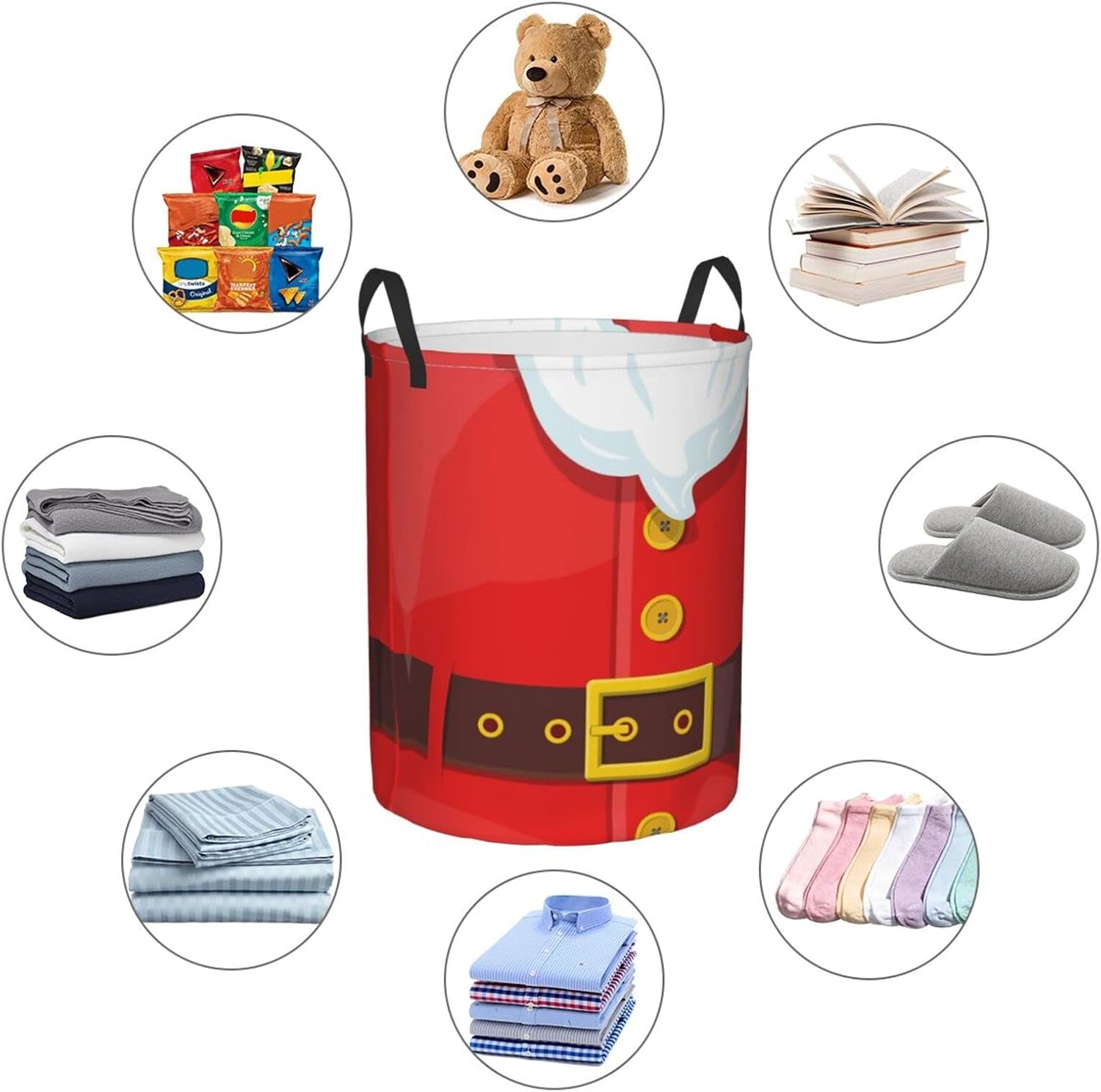 Christmas Collapse Laundry Hamper with Handles