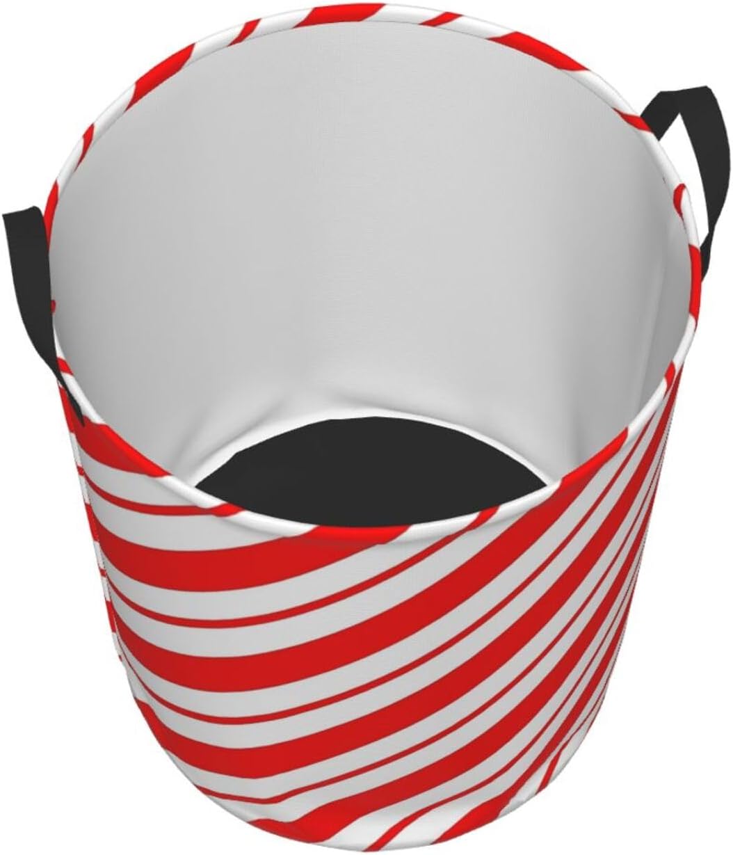 Peppermint Stripes Laundry Basket Waterproof Portable