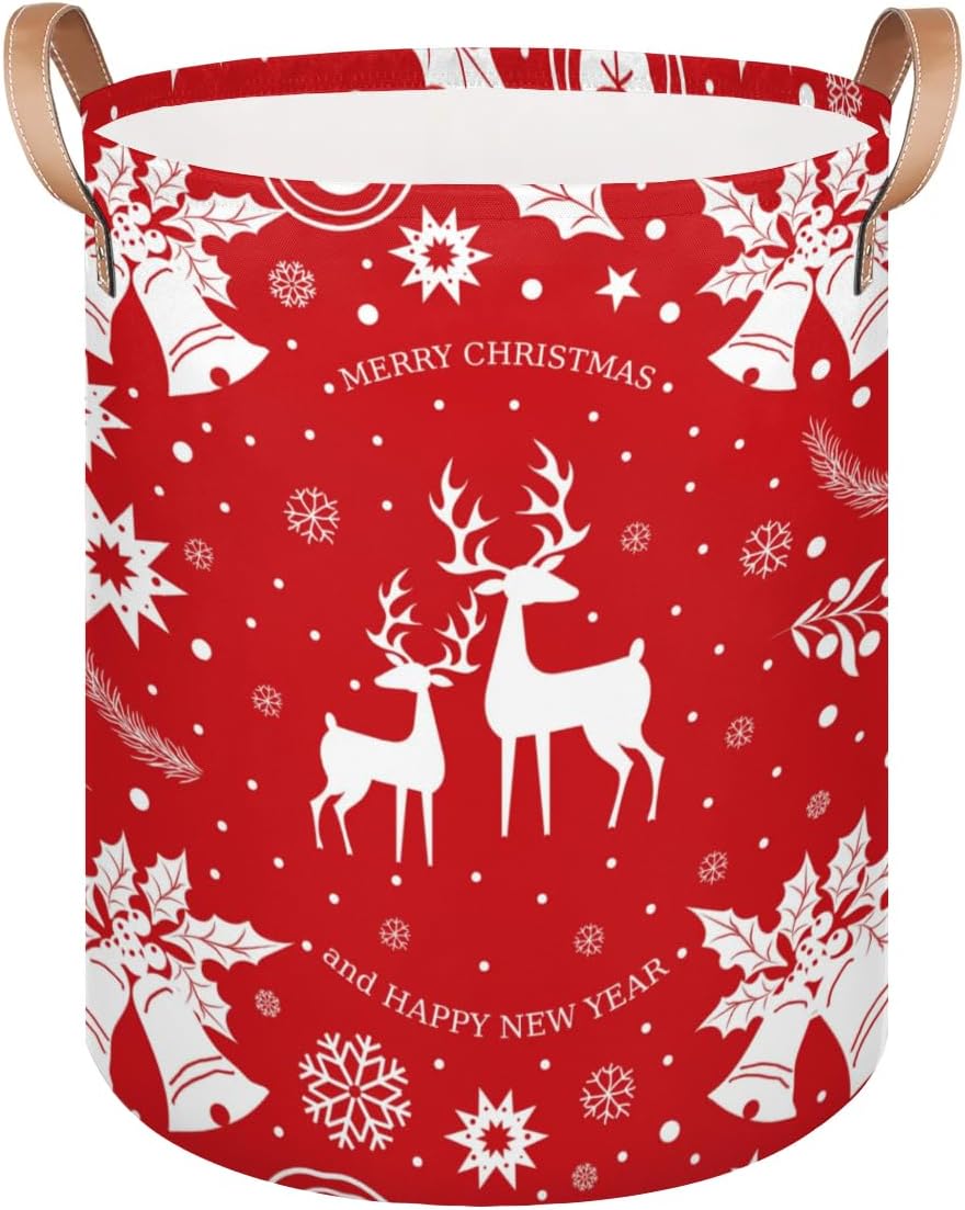 Christmas Deer Collapsible Laundry Basket Eco-Friendly Storage Hamper