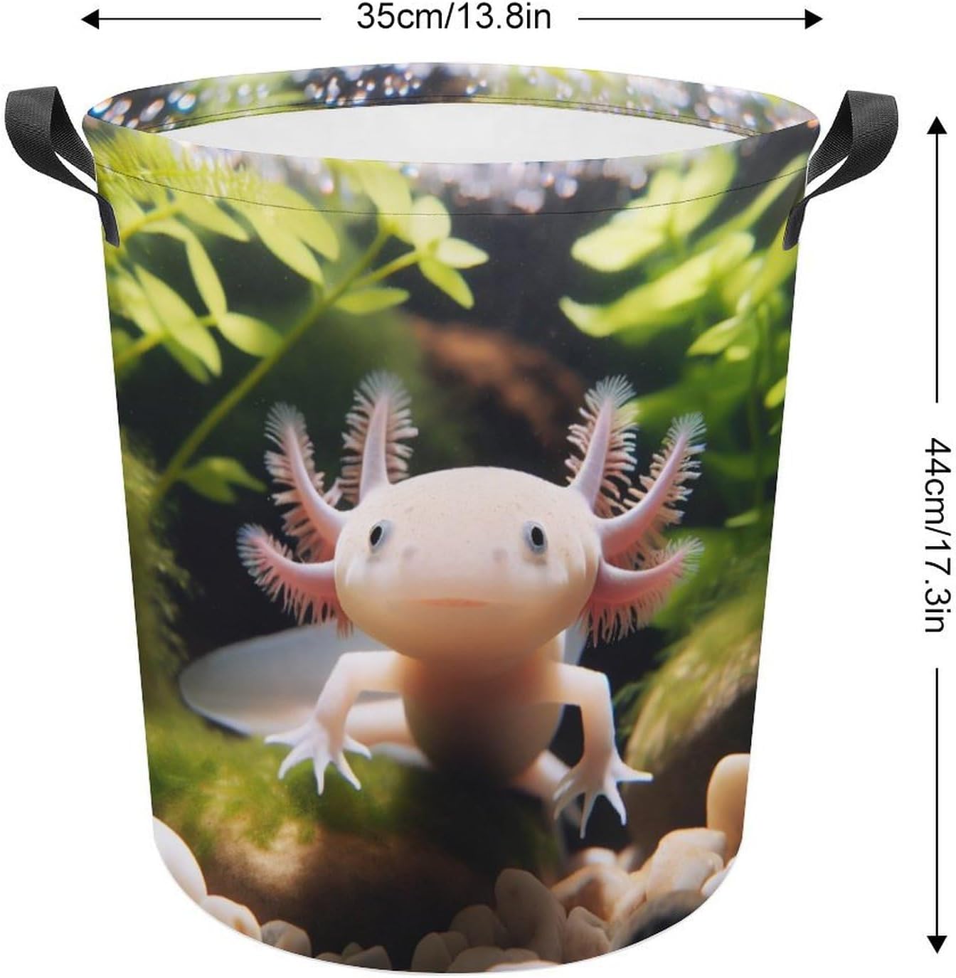 MEIKKO Cute Axolotl Nature Laundry Hamper