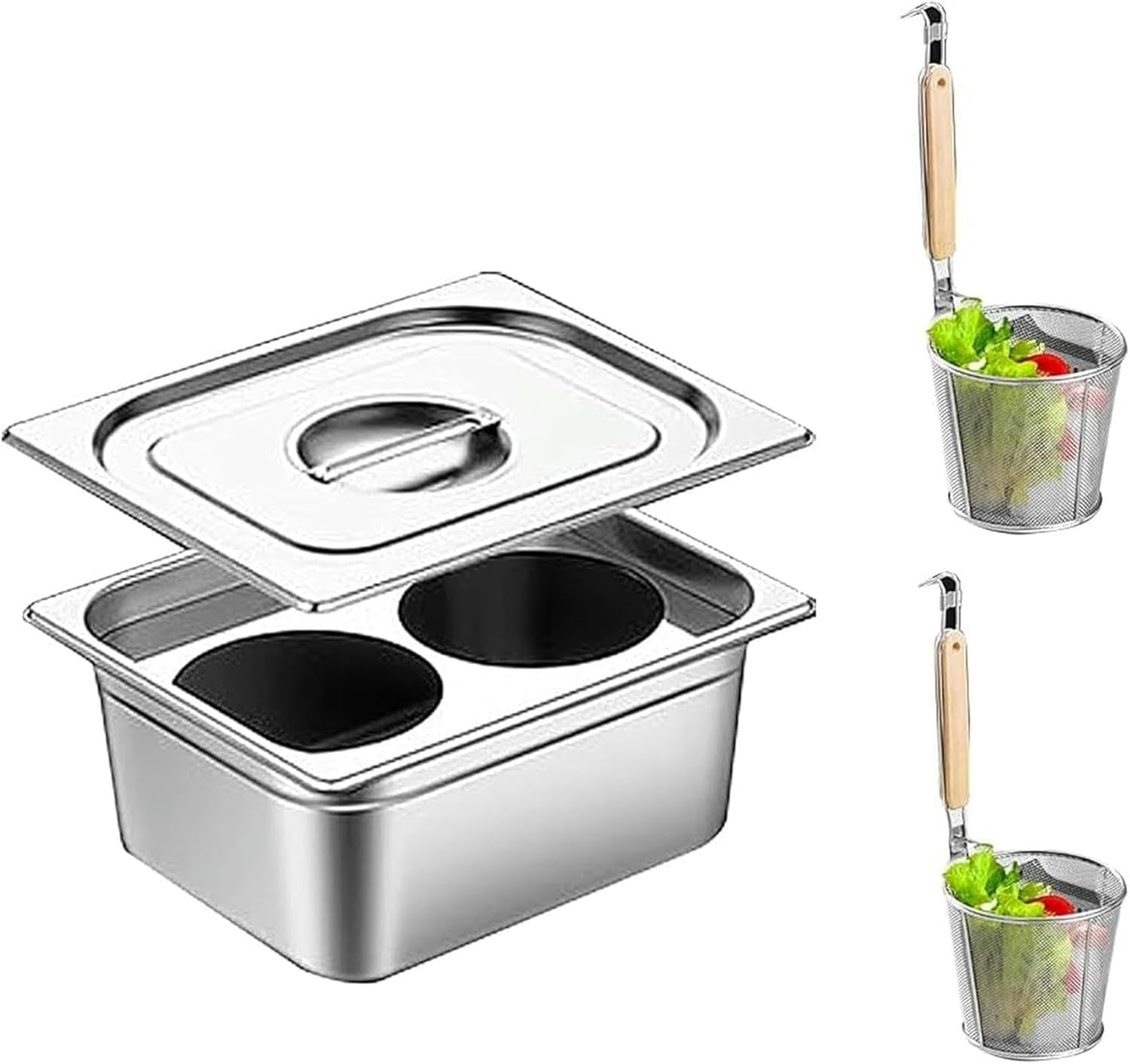Bingwang 2 4 6 Hole Pasta Cooker Set with Colander