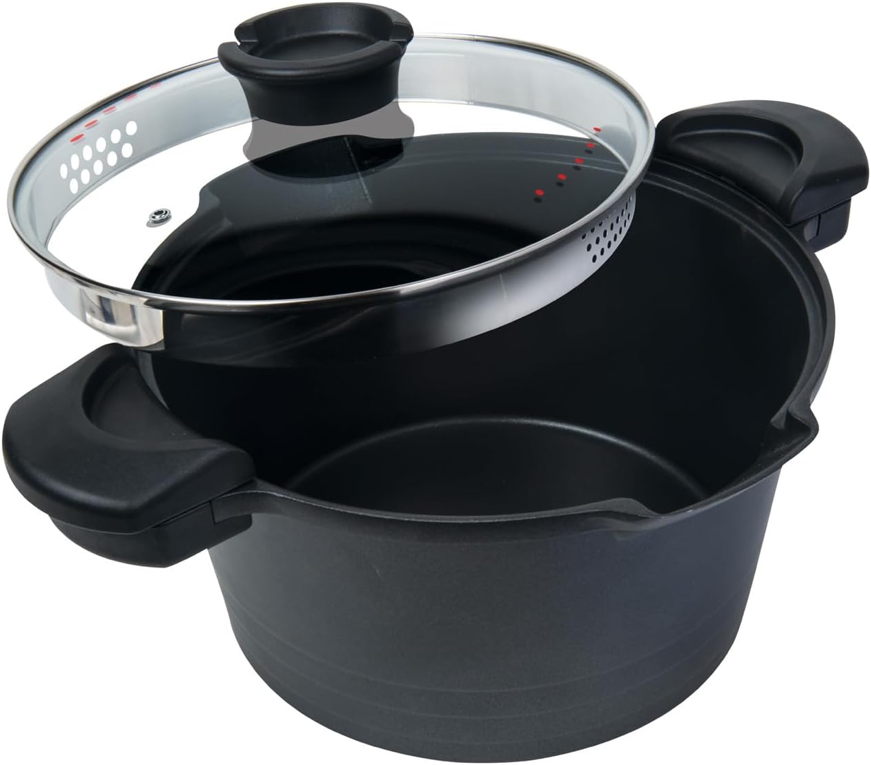 5 QT Non-Stick Stock N Pasta Pot with Easy Pour Strainer 9