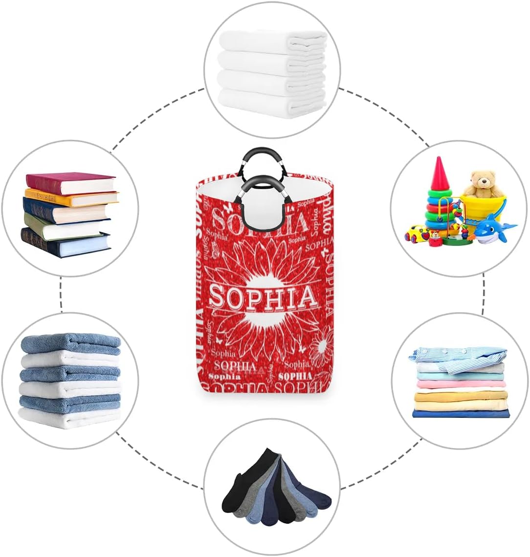 Collapsible Capacity Supreme Red Personalized Laundry Basket