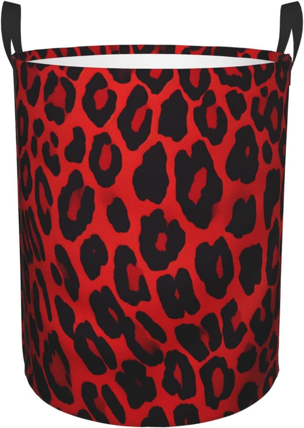 Large Laundry Basket Red Leopard Pattern
