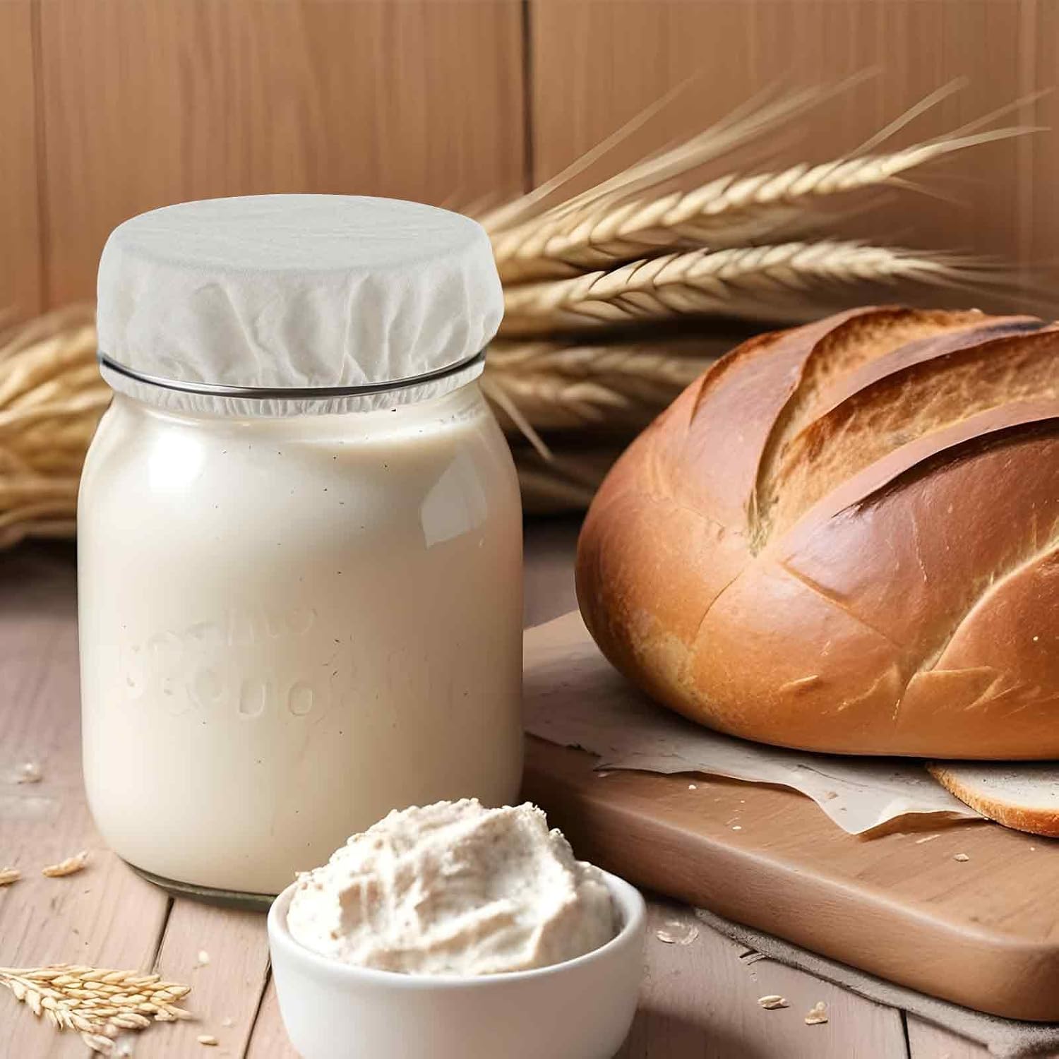 6Pack Sourdough Starter Jar Covers Cloth