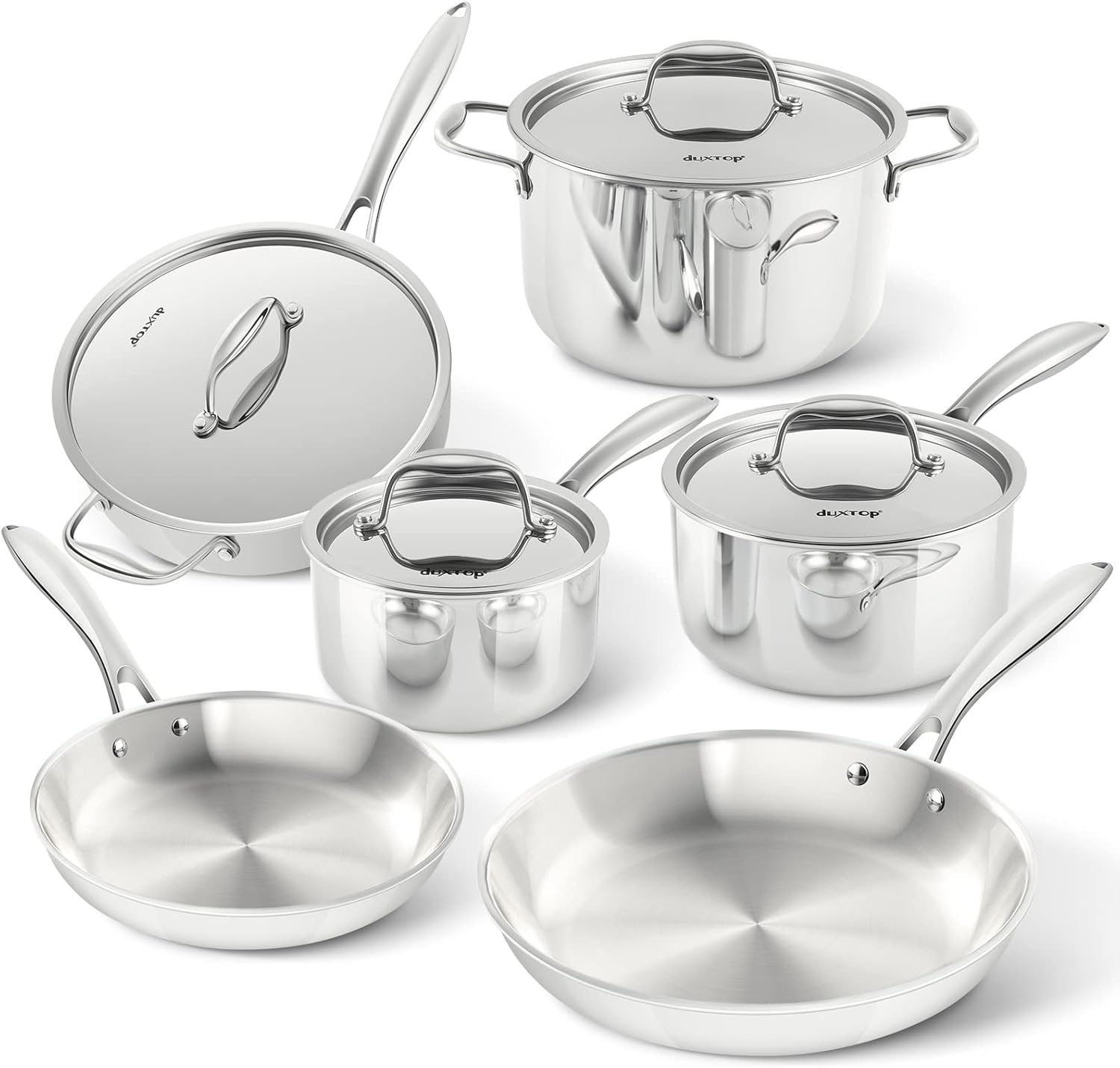 Duxtop 10 Piece Tri-Ply Stainless Steel Cookware Set
