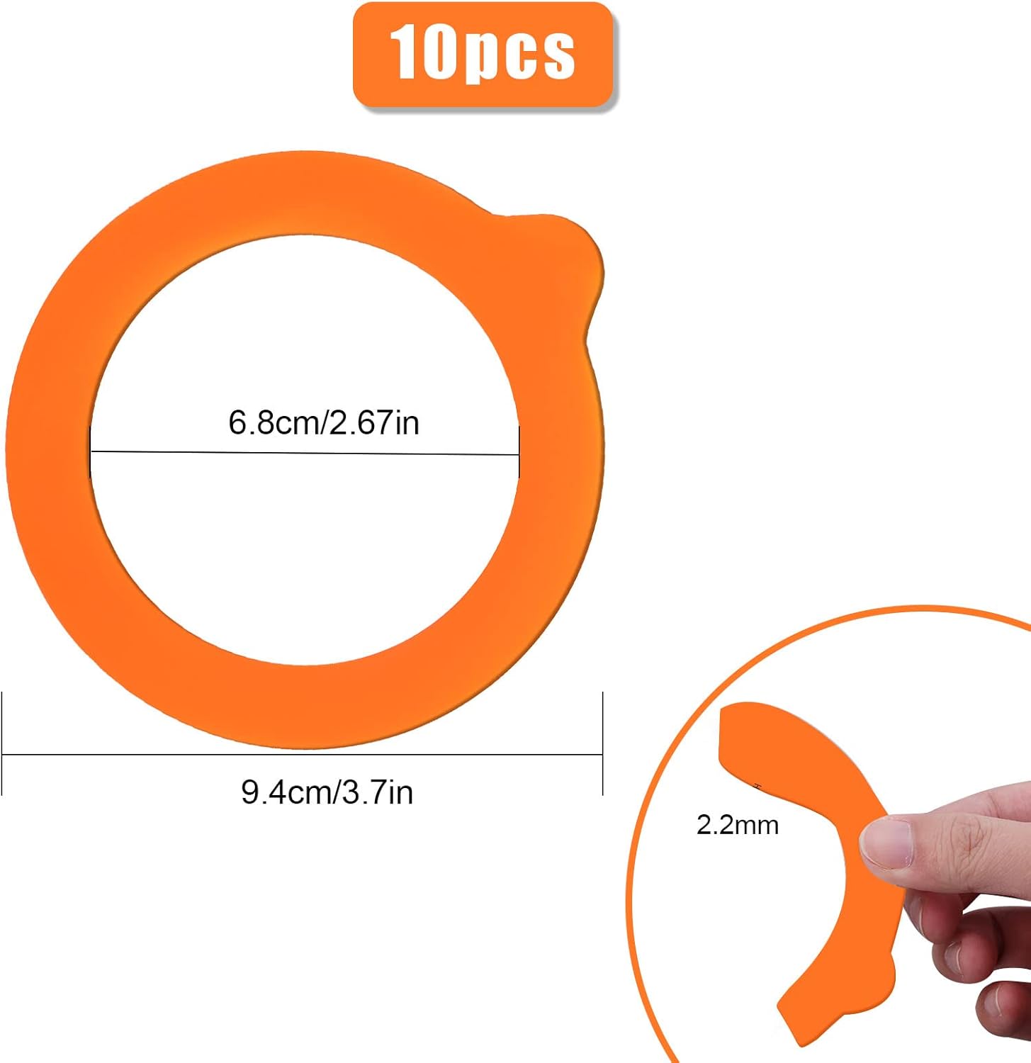 10-Piece Silicone Gasket Set for Canning Jars