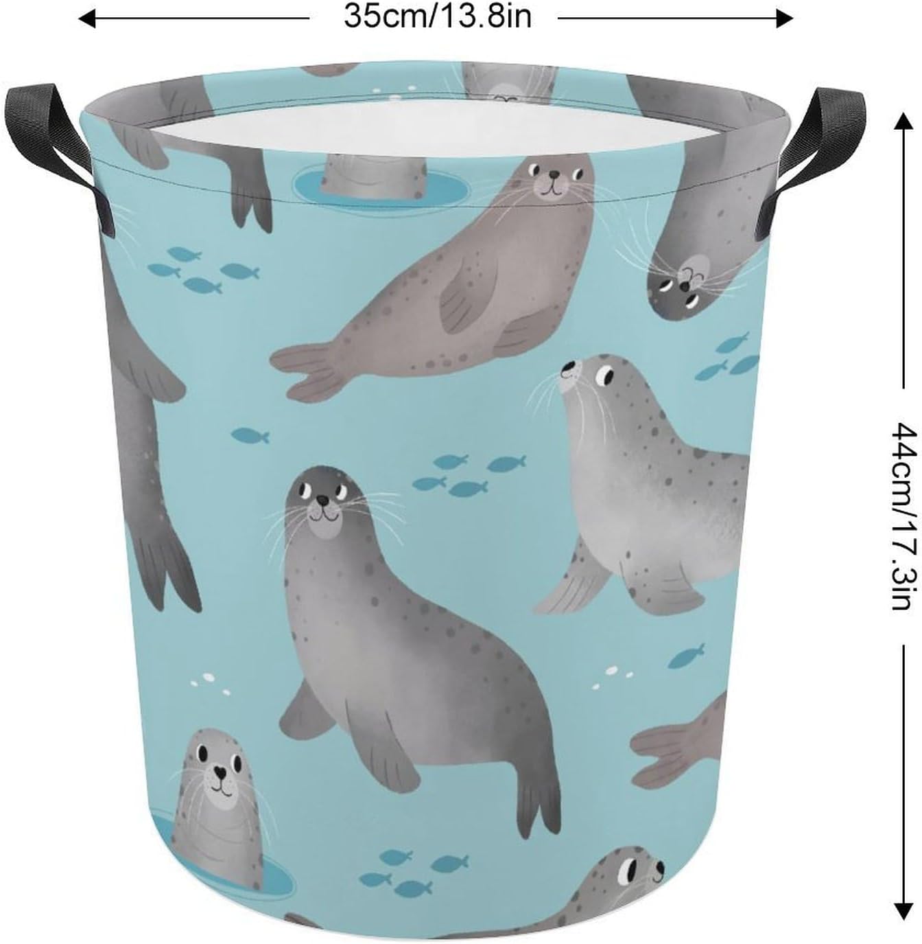 MEIKKO Cute Cartoon Laundry Hamper Waterproof Clothes Basket with Easy Carry Handles