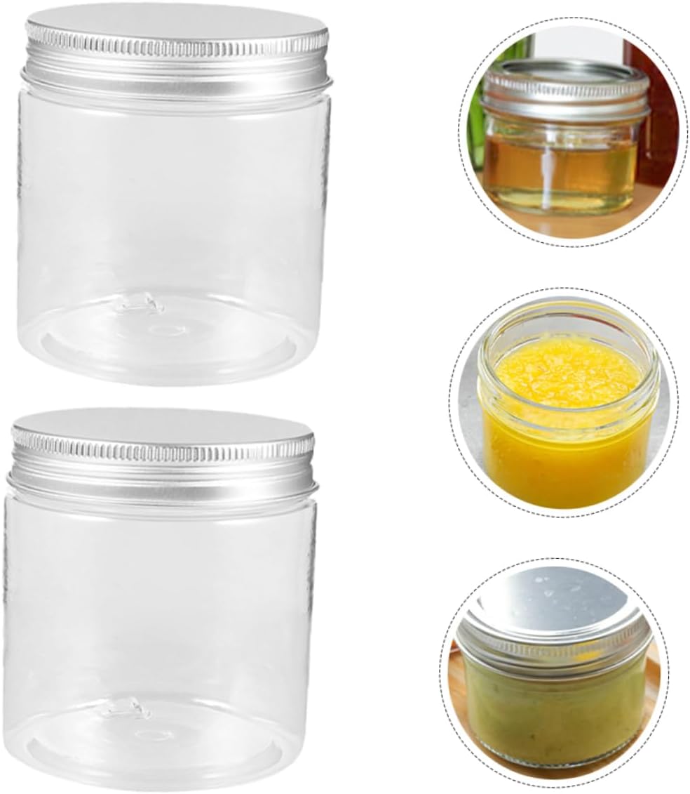 Alipis 8pcs 250ml Plastic Mason Jars with Aluminum Covers