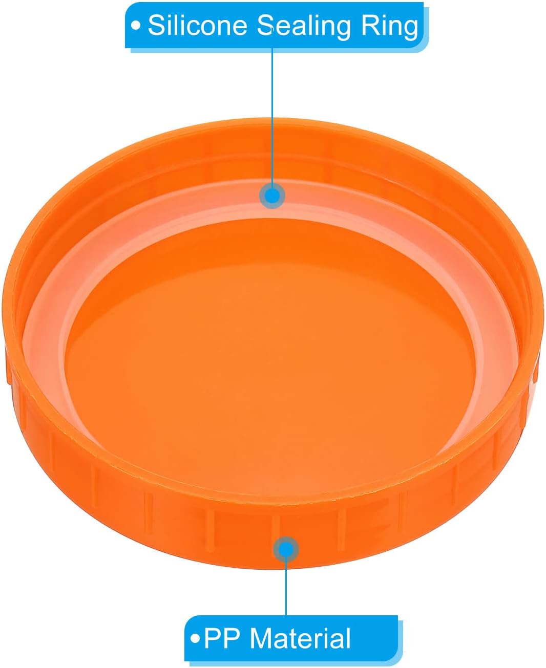 PATIKIL 86mm Wide Mouth Mason Jar Lids Set 8 Pack Orange