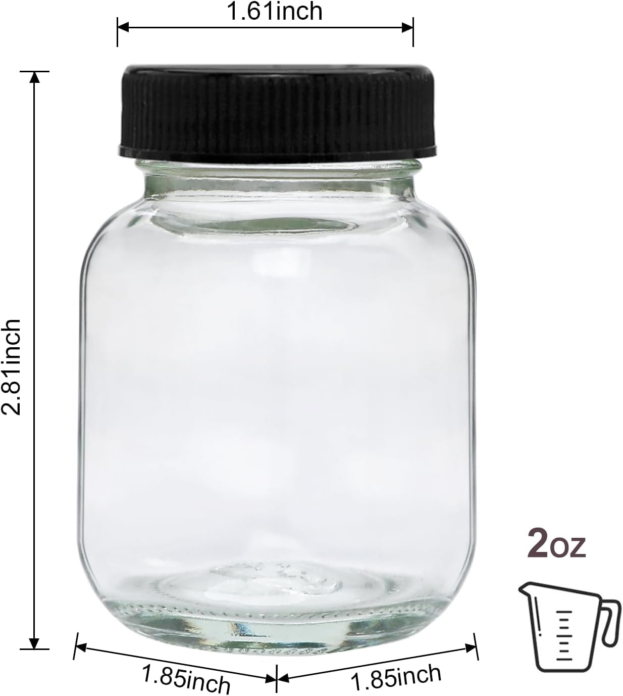 48-Piece 2 oz Glass Mason Jars Set