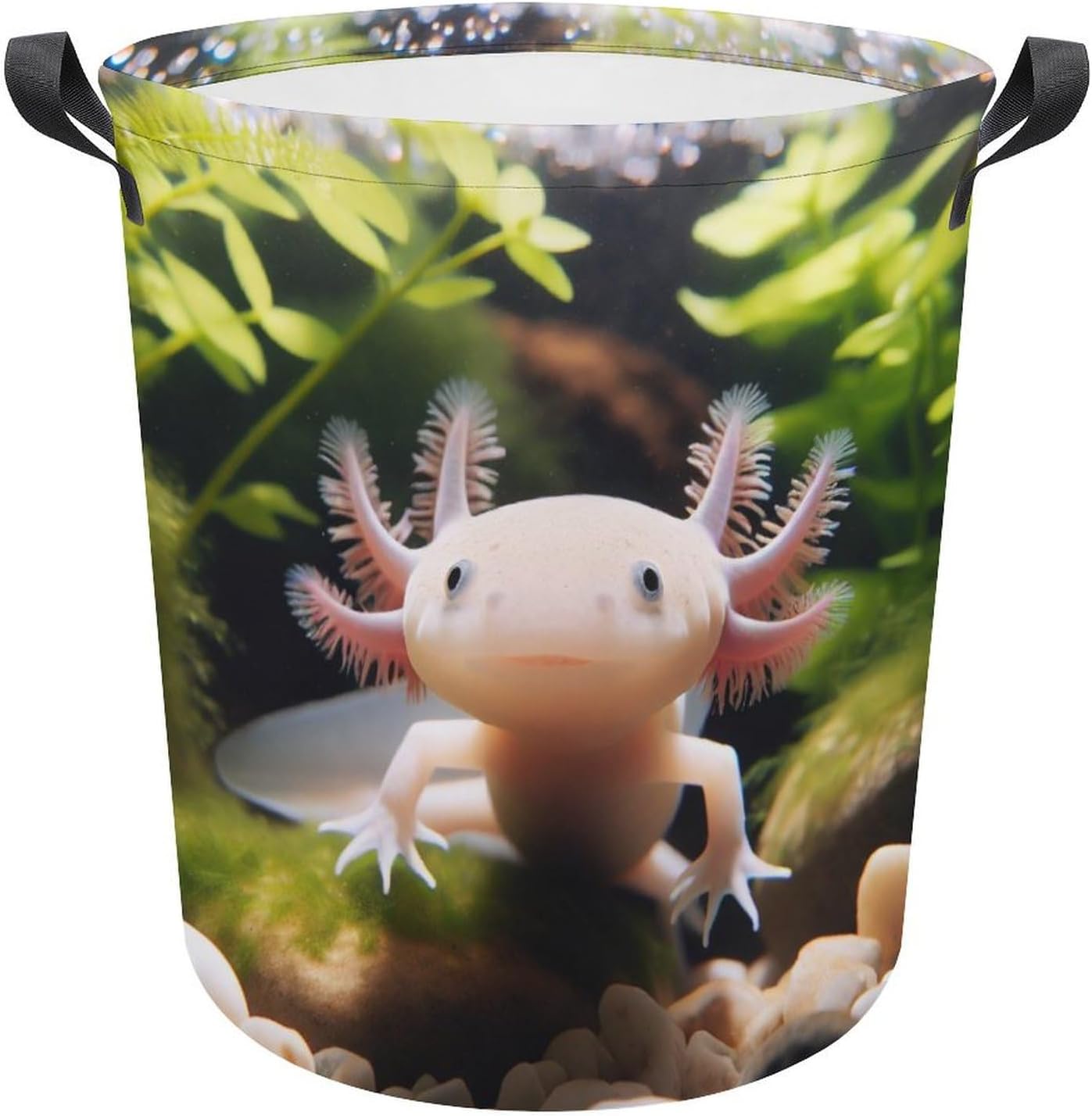 MEIKKO Cute Axolotl Nature Laundry Hamper