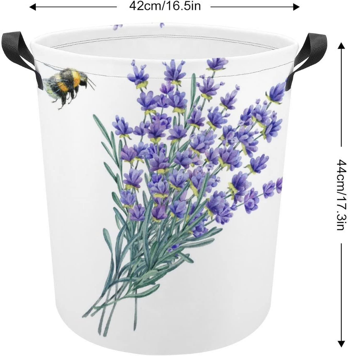 MEIKKO Watercolor Lavender Large Laundry Hamper Basket