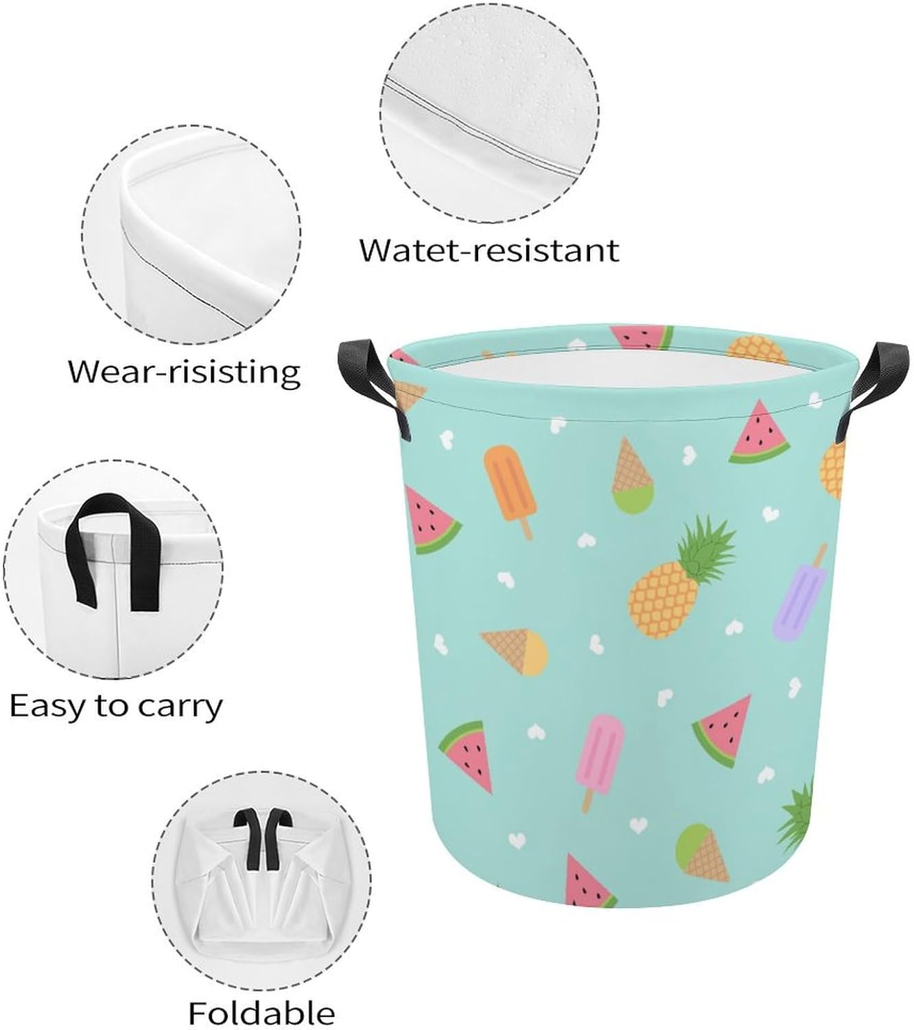 Summertime Magic MEIKKO Fruit-Themed Waterproof Laundry Hamper