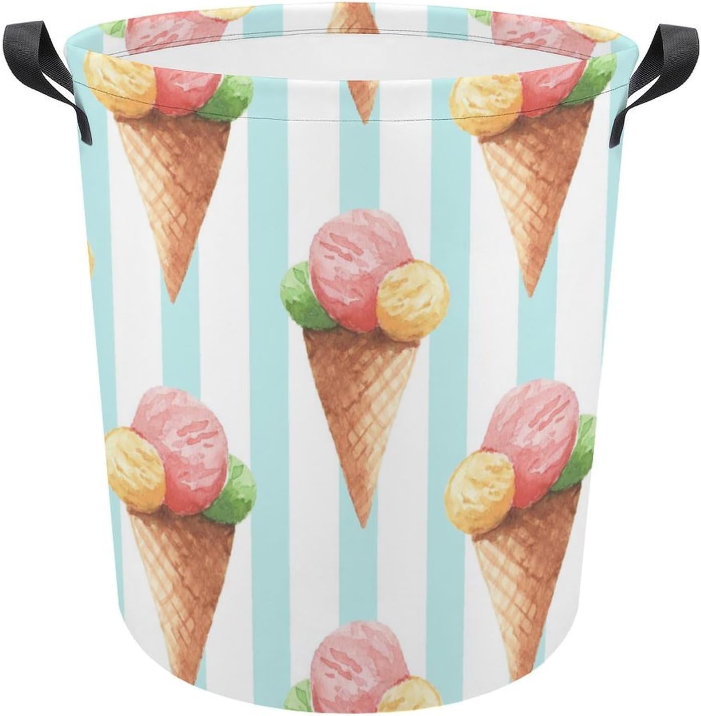 MEIKKO Cute Ice Cream Laundry Hamper - _waterproof Organizer for Dimensional-storage