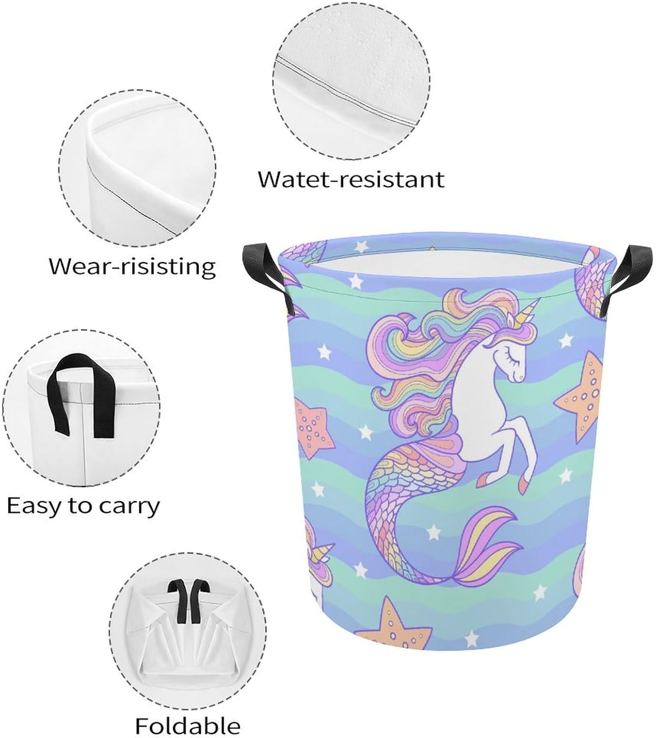 Stylish Portatile Waterproof Collapsible Laundry Hamper for Families College Students