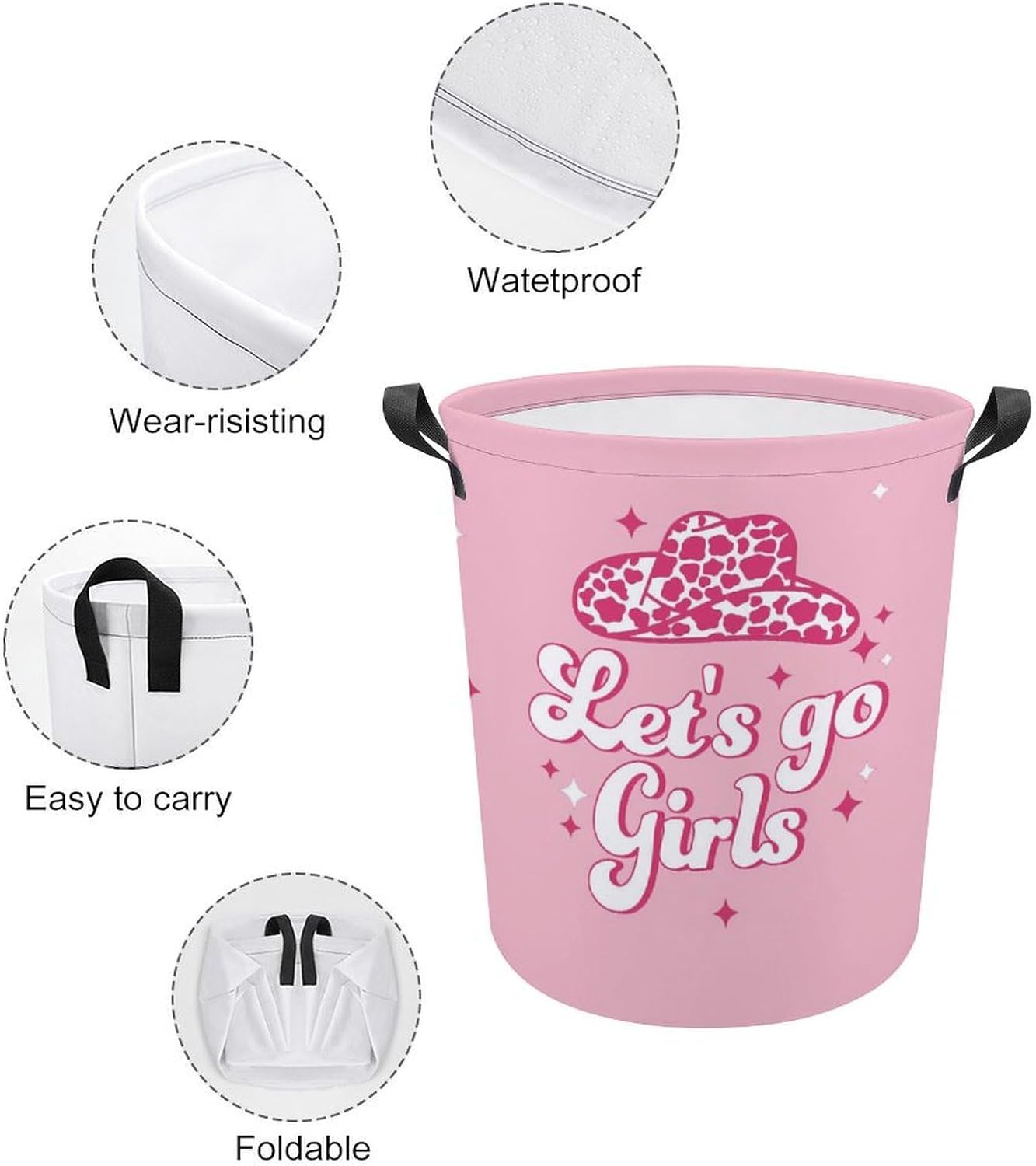 Pink West Kids Laundry Hamper