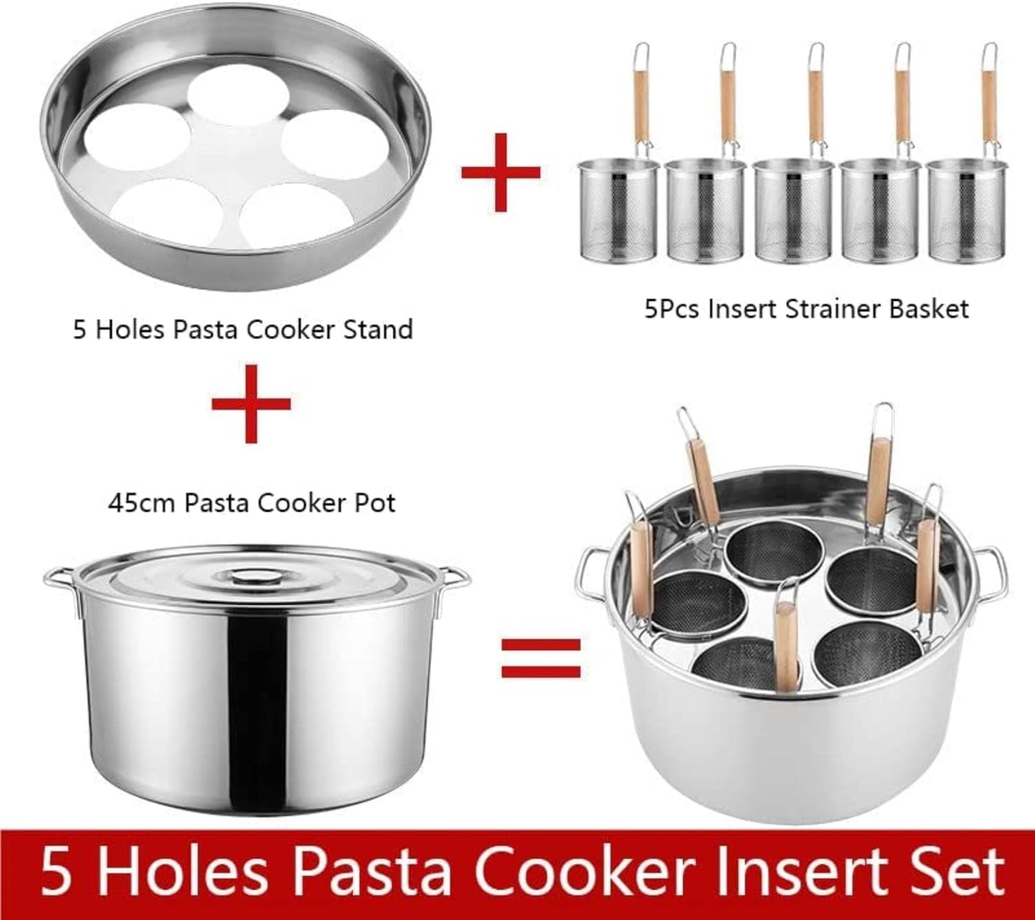 AttreX 5-Piece Multi-Purpose Pasta Pot