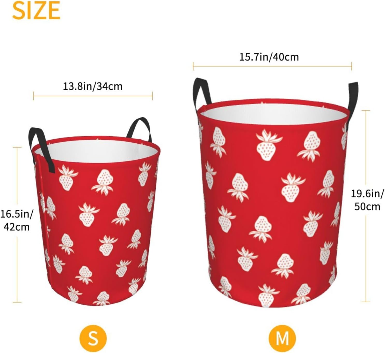 Strawberry Foldable Laundry Hamper Collapsible Organizer with Handles