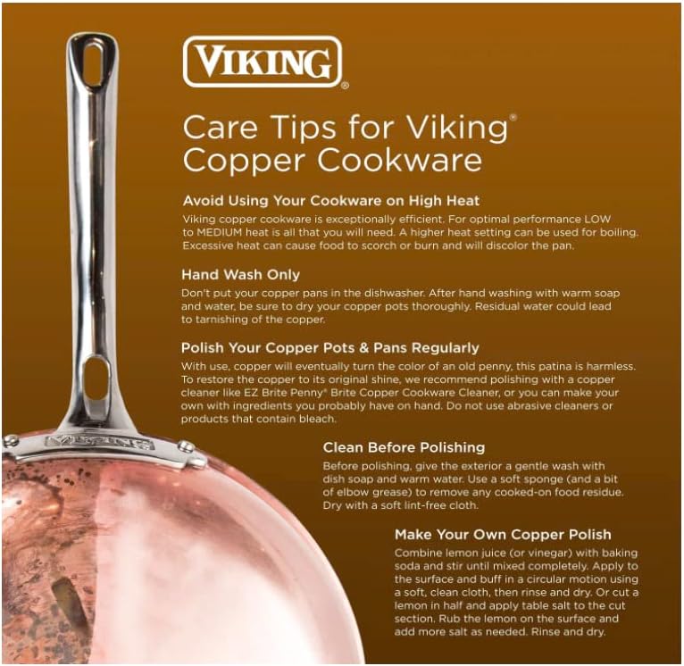 Viking 3-Ply 10-Piece Copper Cookware Set with Glass Lids