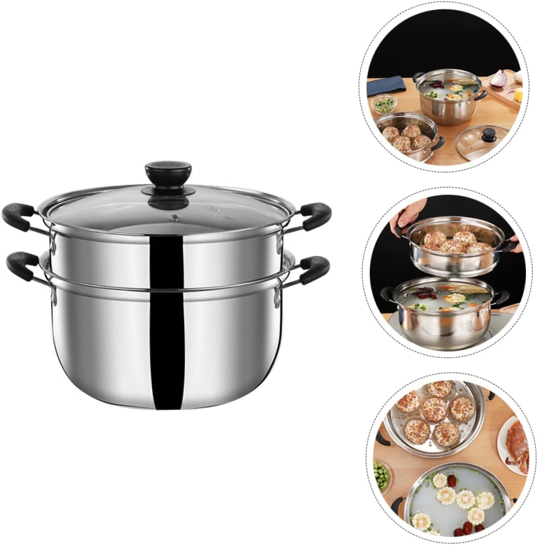 Kichvoe Multifunctional Stainless Steel Steamer Pot with Lid