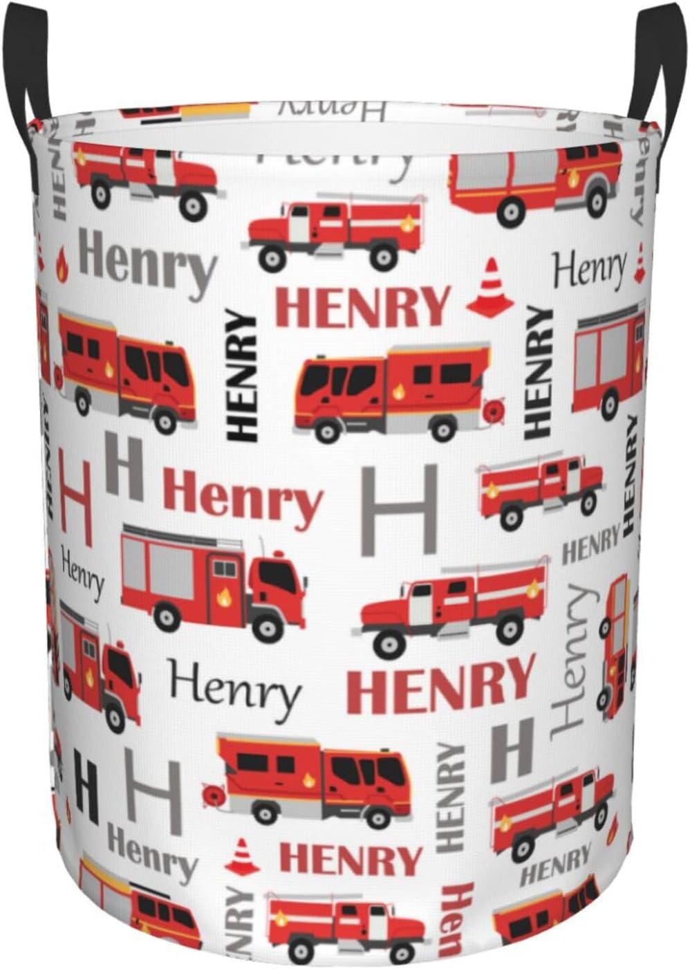 Personalized Fire Truck Laundry Basket
