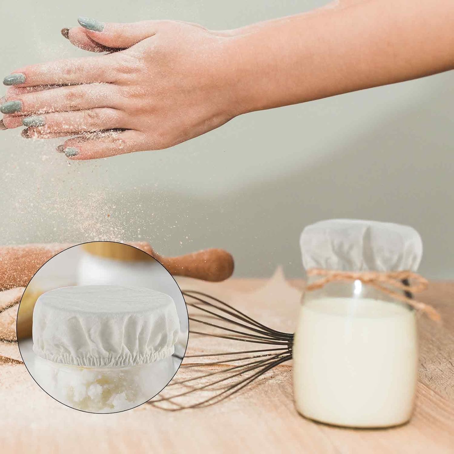 6Pack Sourdough Starter Jar Covers Cloth